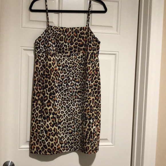 Zara Dresses & Skirts - Zara Trafaluc Leopard Square Neck Strappy Dress